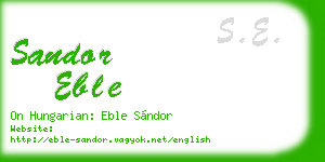 sandor eble business card